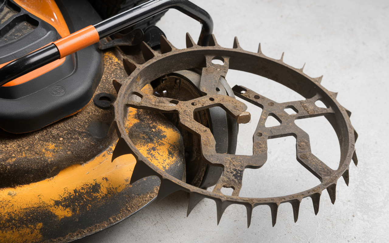 Guide de démontage d'une lame de tondeuse grippée